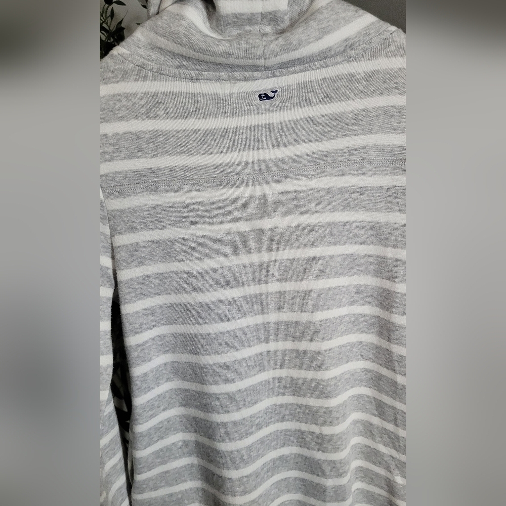 Vineyard Vines Funnel Cowl Neck Sweatshirt With Pockets Stripes Oversized XXS - Picture 5 of 6